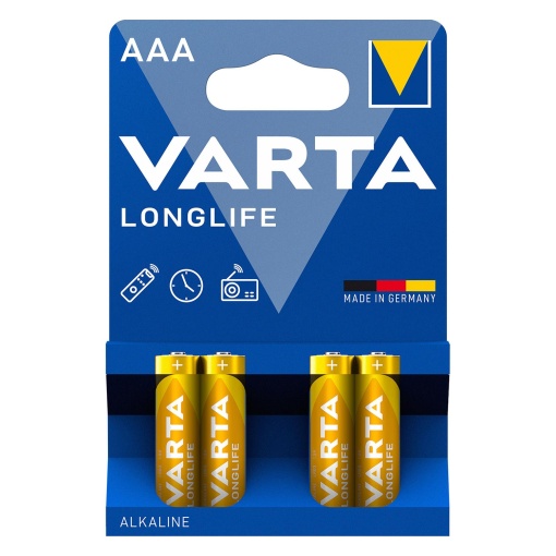 Pilha Alcalina AAA LR03 1,5V (4 unidades) VARTA Longlife 4103