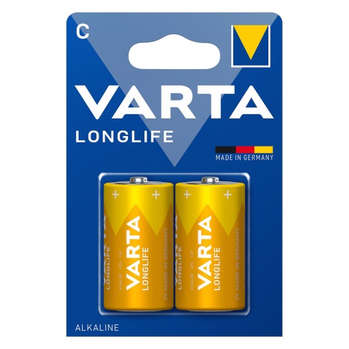 Pilha Alcalina C LR14 1,5V (2 unidades) VARTA Longlife 4114