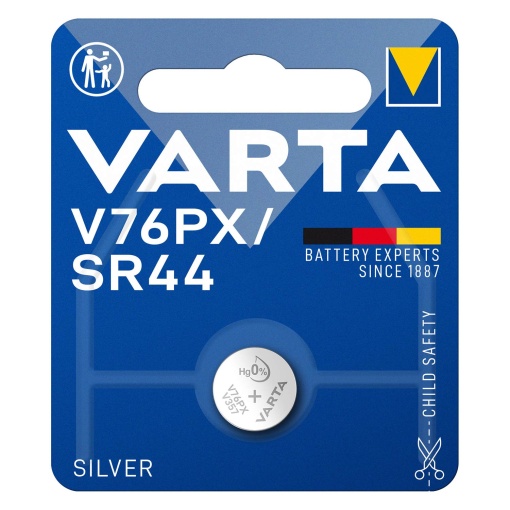Pilha Eletrónica Alcalina SR44 V76PX 1,55V VARTA 4075