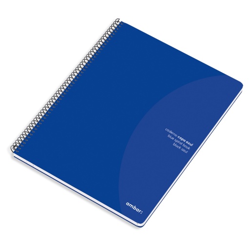 Caderno A4 Capa Azul Espiral AMBAR IDEAS Pautado 80 folhas 70g