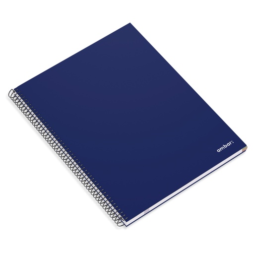 Caderno A4 Capa Dura Espiral AMBAR IDEAS Pautado 150 folhas 70g Azul