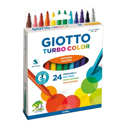 Canetas de Feltro Laváveis GIOTTO Turbo Color com 24