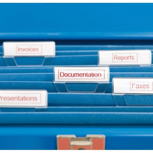 DYMO D1 45015 12mm x 7m red on white tape