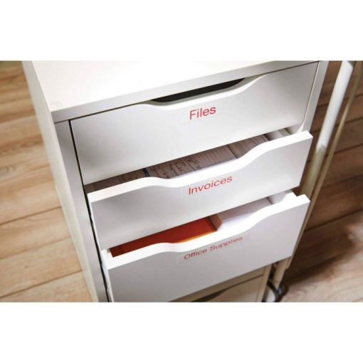 DYMO D1 45015 12mm x 7m red on white tape