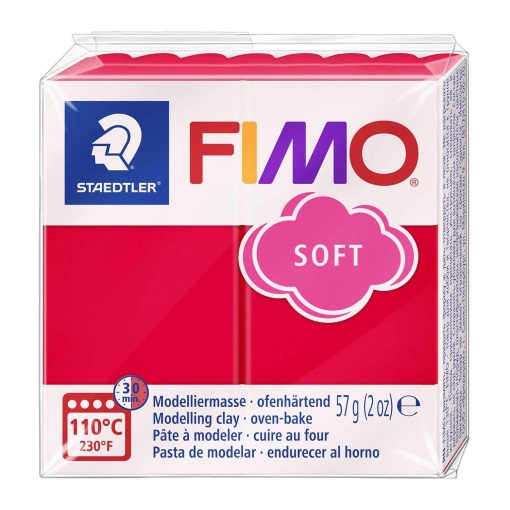 Pasta de Modelar FIMO Soft 24 Vermelho 56g
