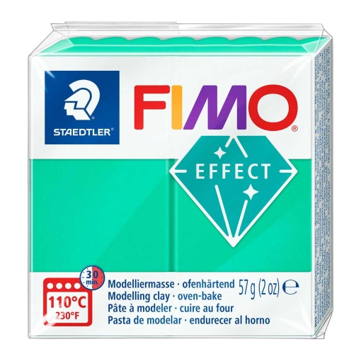 Pasta de Modelar FIMO Effect Translúcido 504 Verde 56g