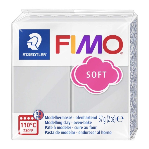 Pasta de Modelar FIMO Soft 80 Cinzento 56g