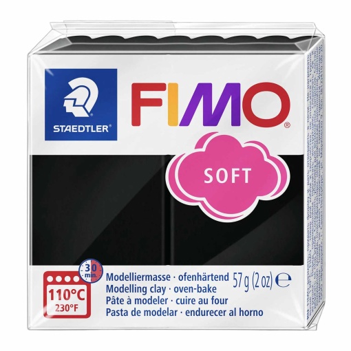 Pasta de Modelar FIMO Soft 9 Preto 56g