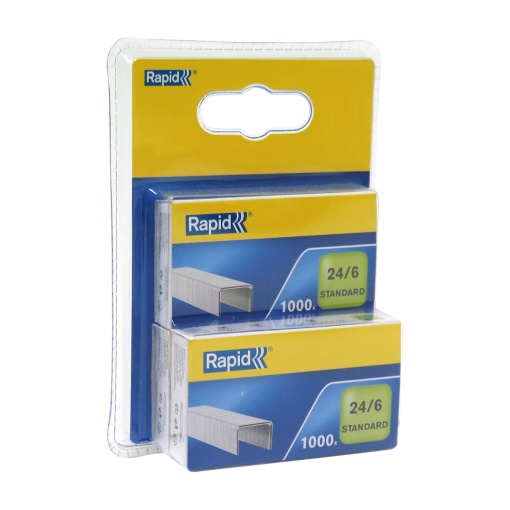 Agrafos 24/6 RAPID Standard Caixa com 1000 com 3