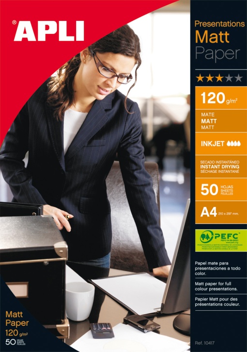 Papel Inkjet A4 120g APLI Matte 120g 50 folhas