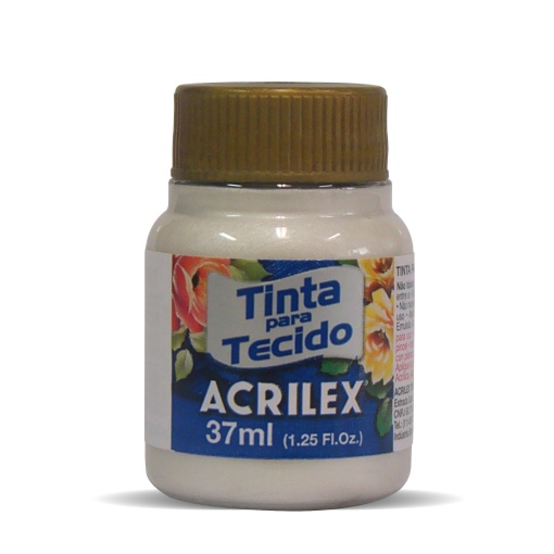 Tinta para Tecido Metálica ACRILEX Branco 562 37ml