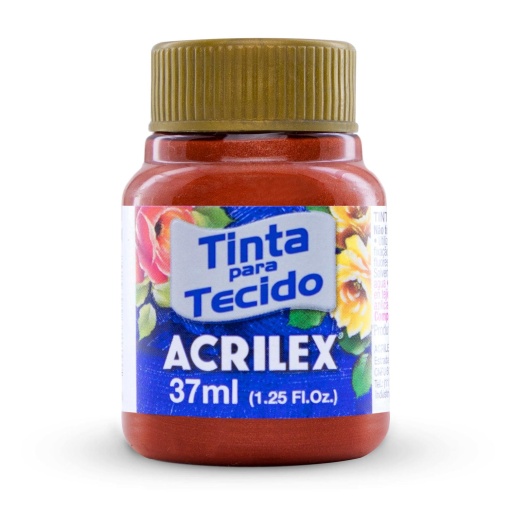 Tinta para Tecido Metálica ACRILEX Cobre 534 37ml