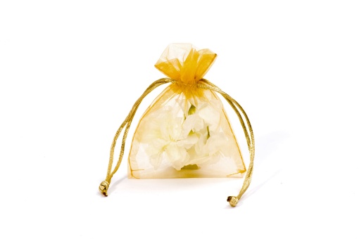 Saco Tecido Organza 12cm x 17cm Ouro A06