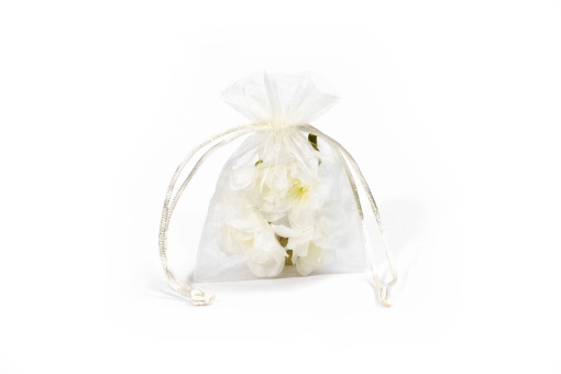 Saco Tecido Organza 12cm x 17cm Bege A125