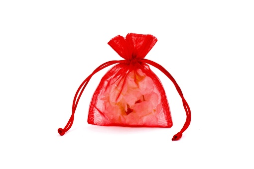 Saco Tecido Organza 9cm x 12cm Vermelho A00
