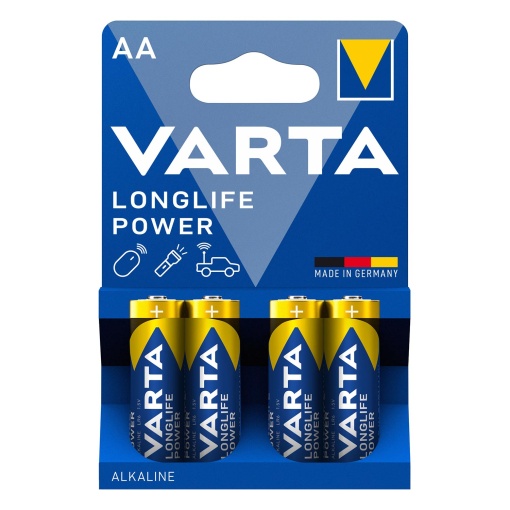 Pilha Alcalina AA LR6 1,5V (4 unidades) VARTA Longlife Power 4906