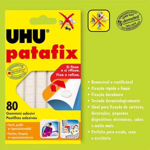 Pastilhas Bi-adesivas UHU Patafix Branco (80 unidades)