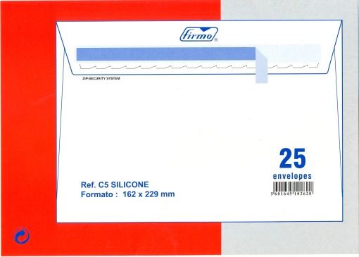 Envelope Ofício C5 162x229mm Silicone Branco com 25