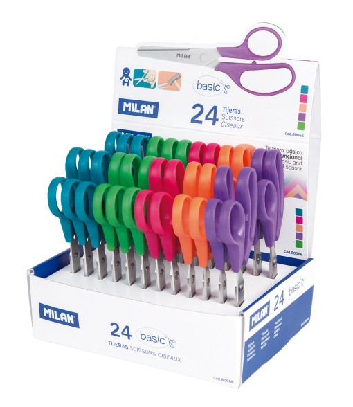Tesoura Escolar 13,3cm Redonda MILAN Basic Sortida