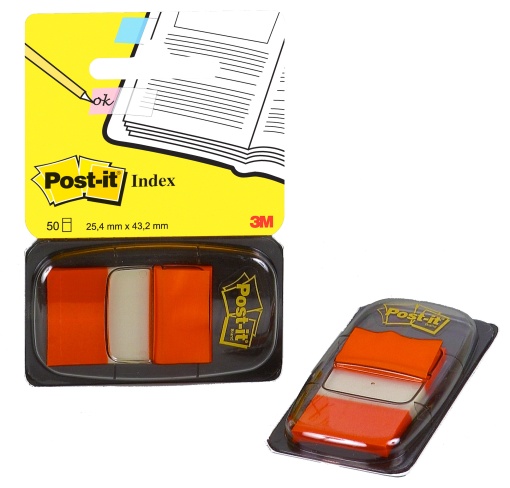 Index POST-IT 25,4x43mm laranja com 50 folhas