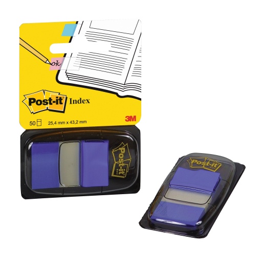Index POST-IT 25,4x43mm azul com 50 folhas