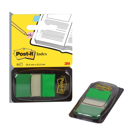 Index POST-IT 25,4x43mm verde com 50 folhas