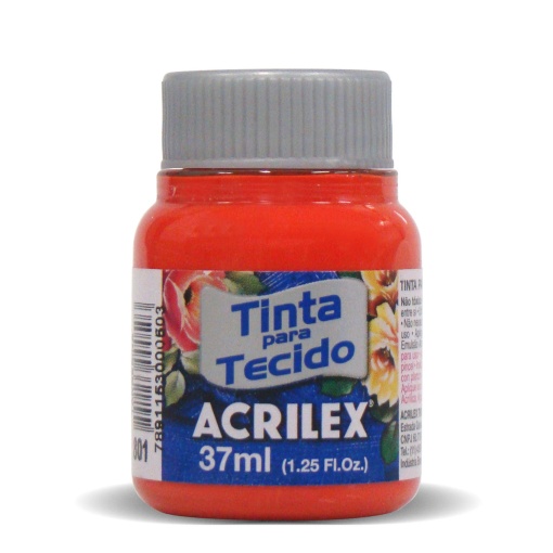 Tinta para Tecido ACRILEX Tangerina 801 37ml