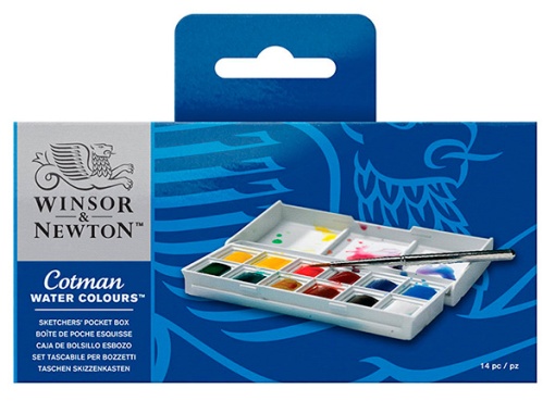 Aguarelas em pastilha WINSOR & NEWTON Cotman com 12 cores