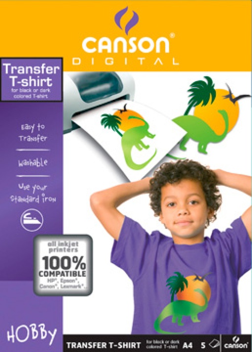 Papel Transfer T-shirt Cores Escuras CANSON com 5 folhas
