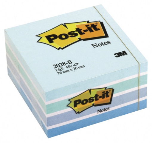 Bloco de Notas Aderentes POST-IT 2028-b 76x76mm Azul com 450 folhas