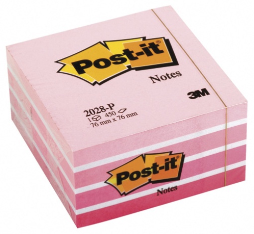 Bloco de Notas Aderentes POST-IT 2028-p 76x76mm Rosa com 450 folhas