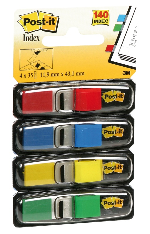 Index POST-IT 11,9x43mm 4 cores caixa com 140 folhas 683/4