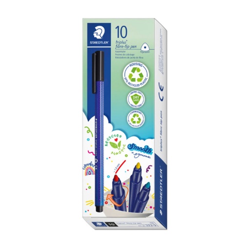 Rotulador STAEDTLER Triplus Color 323 de 1 mm, color negro, 9
