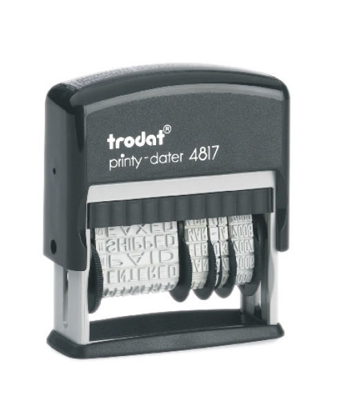 Datador autotintado TRODAT Printy 4817 com 12 textos 3,8mm