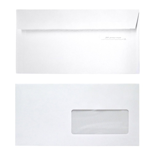Envelope SIMPLY DL 110x220mm Silicone Branco com Janela caixa com 500