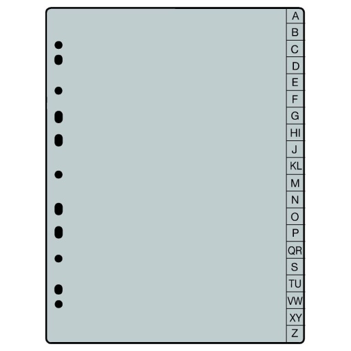Separador plástico A4 alfabético A-Z ROMA 385 cinza