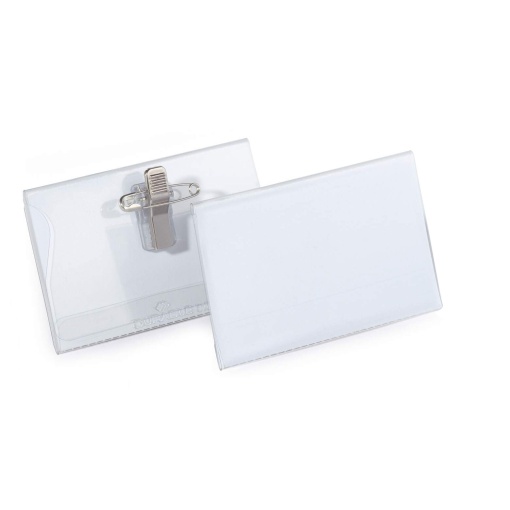 Crachá com Mola e Alfinete 90x60mm Transparente DURABLE