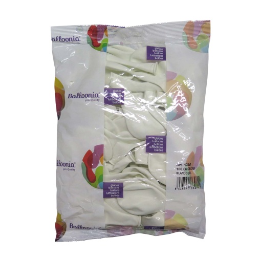 Balão de látex 28cm 11ö branco (100 unidades) BALLOONIA