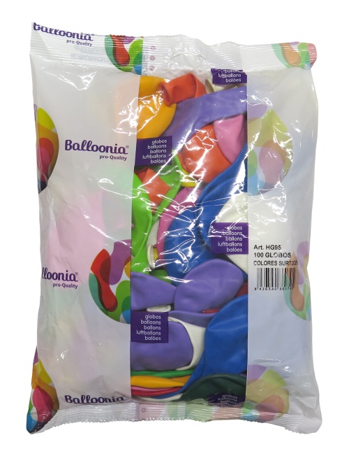 Balão de látex 28cm 11ö cores sortidas (100 unidades) BALLOONIA