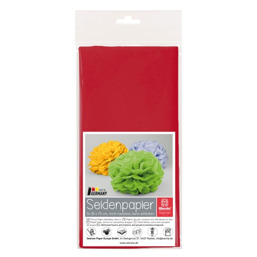 Papel Seda WEROLA 20g Vermelho Escuro 35 50x70cm 5 unidades