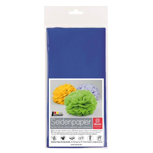 Papel Seda WEROLA 20g Azul Escuro 32 50x70cm 5 unidades