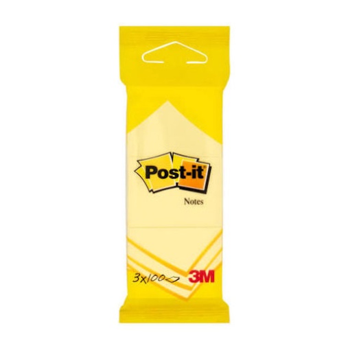 Bloco de notas aderentes Post-it 6810 38x51mm amarelo 3x100 folhas