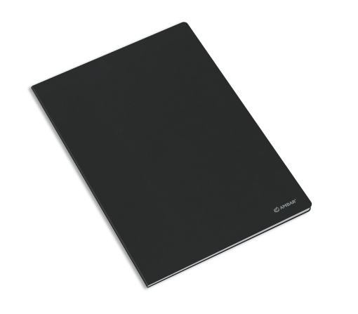 Caderno A4 Capa Preta Agrafado AMBAR IDEAS Quadriculado 80 folhas 60g