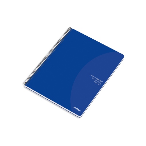 Caderno A5 Capa Azul Espiral AMBAR IDEAS Quadriculado 80 folhas 70g