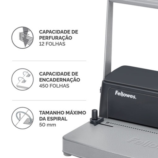 Encadernadora de espirais metálicas FELLOWES Metal 50