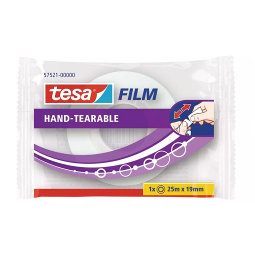Fita Adesiva Corta Sem Tesoura 25mx19mm Transparente TESAFILM 57521