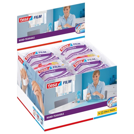 Fita Adesiva Corta Sem Tesoura 25mx19mm Transparente TESAFILM 57521