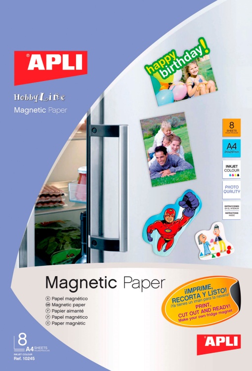 Papel Magnético APLI 21x29,7 com 8 folhas 640g