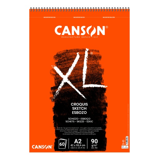 Bloco de Desenho Espiral CANSON XL Croquis A2 90g 60 folhas