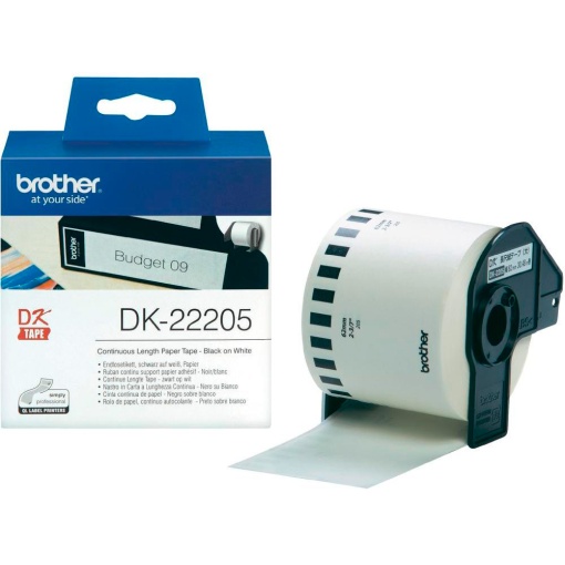 Etiquetas Térmicas BROTHER Dk-22205 62mmx30,48m Branco Ql-500/550